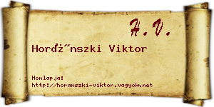 Horánszki Viktor névjegykártya